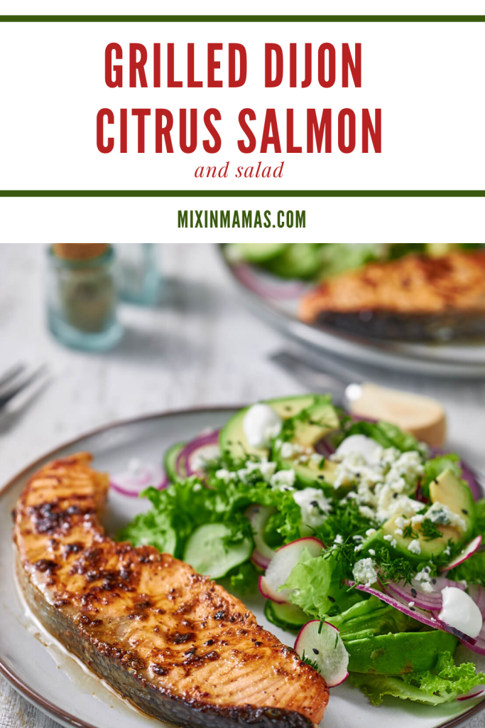 Grilled Dijon Citrus Salmon and Salad