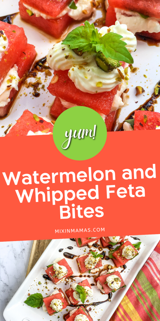 Watermelon and Whipped Feta Bites with Basil 