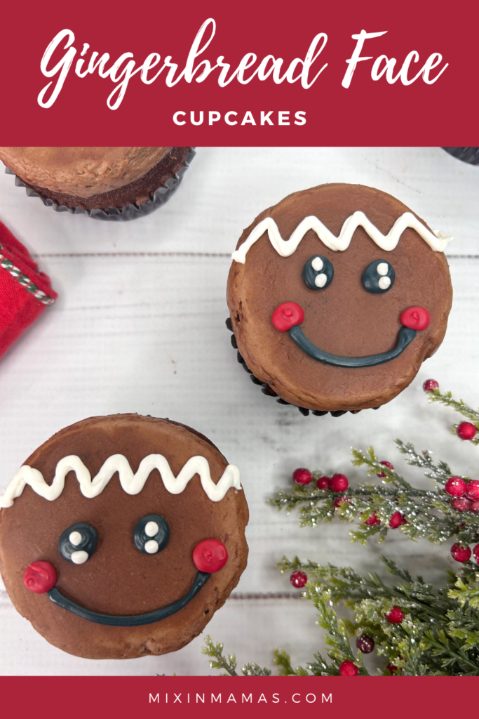 gingerbread face cupcakes