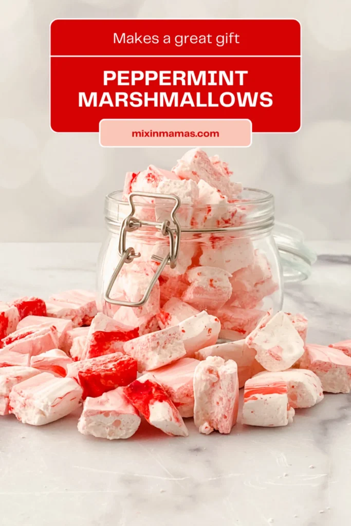 Easy peppermint marshmallows that make a festive homemade gift