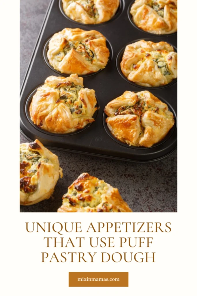 Unique appetizers made with puff pastry dough, featuring golden flaky pastry bites perfect for parties and entertaining.
