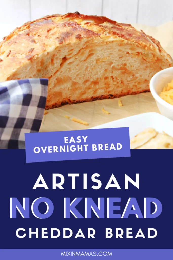 Easy overnight no-knead cheddar bread with golden crust