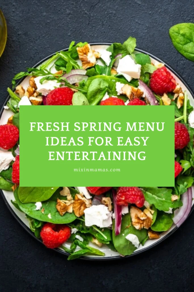 Raspberry spinach salad with feta and walnuts for spring menu ideas